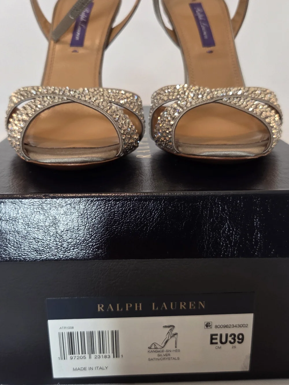 Ralph Lauren Silver Crystal Ankle-Strap Sandals - Picture 4 of 10
